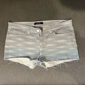 J Brand Ombré Polka Dot Denim Cutoff Shorts, 31